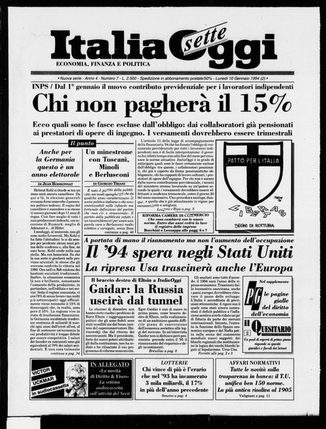 Italia oggi : quotidiano di economia finanza e politica